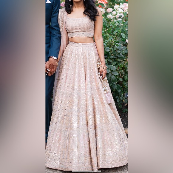 Seema Gurjal Dusty Peach Gota Patti Lehengha - Picture 2 of 11